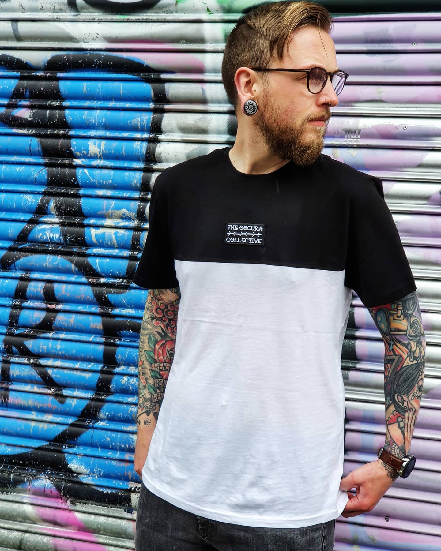 Split Tone Embroidered Logo T shirt