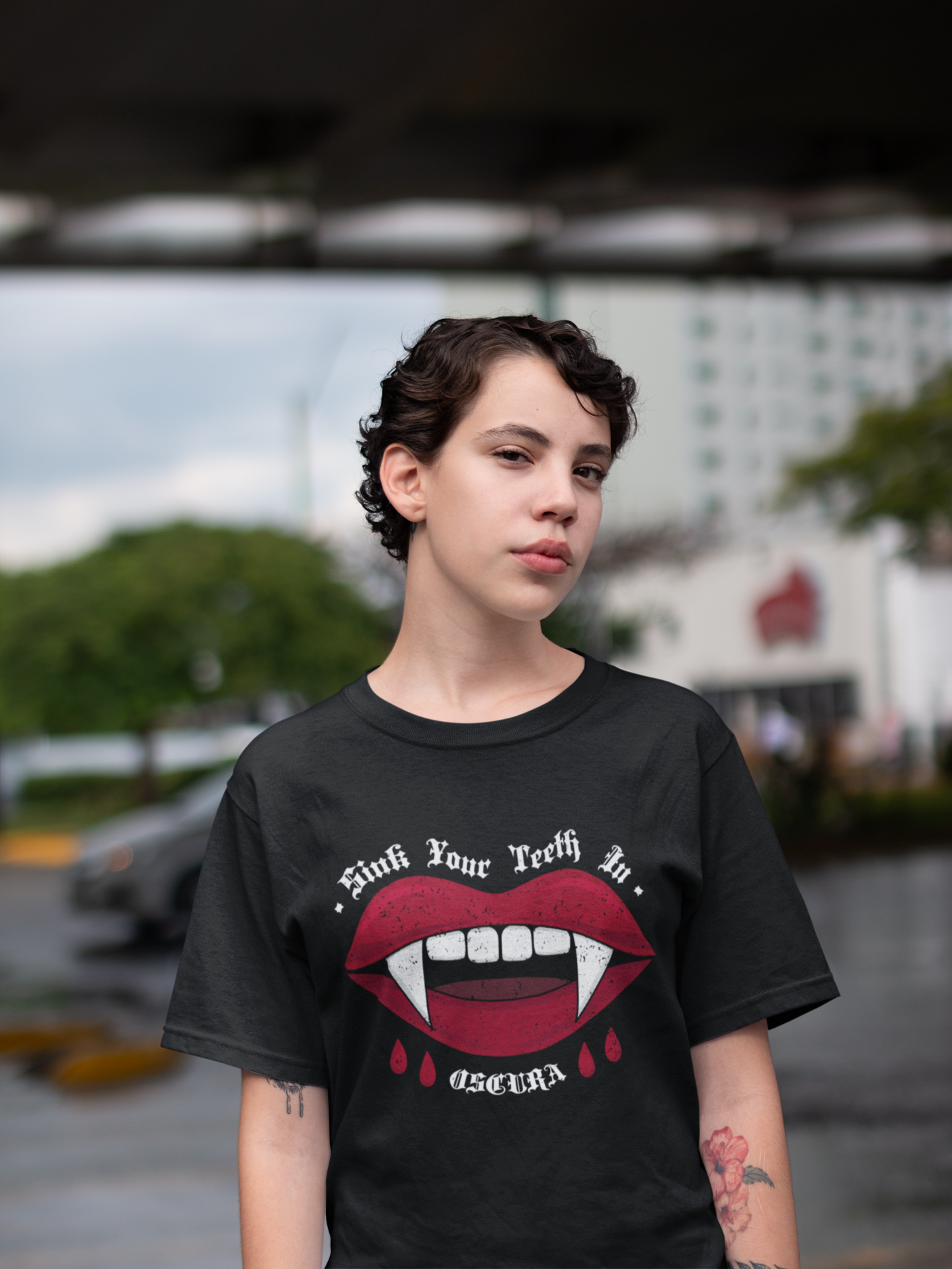 Sink Your Teeth In Unisex Black T shirt