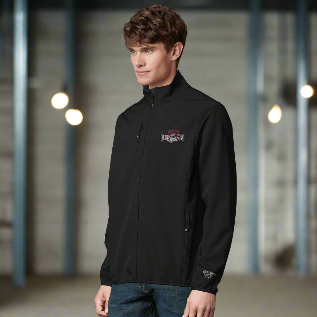 Bite of Betrayal Softshell Zip Jacket – Eco-Friendly Tattoo Snake Design